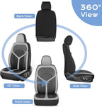 FLORICH Car Seat Covers Full Set, Universal Seat Cover 5 Seats, Automotive Seat Covers with Mesh Leather, Waterproof Car Seat Protector, Breathable Car Seat Cushion for Most Car SUV Truck, Gray