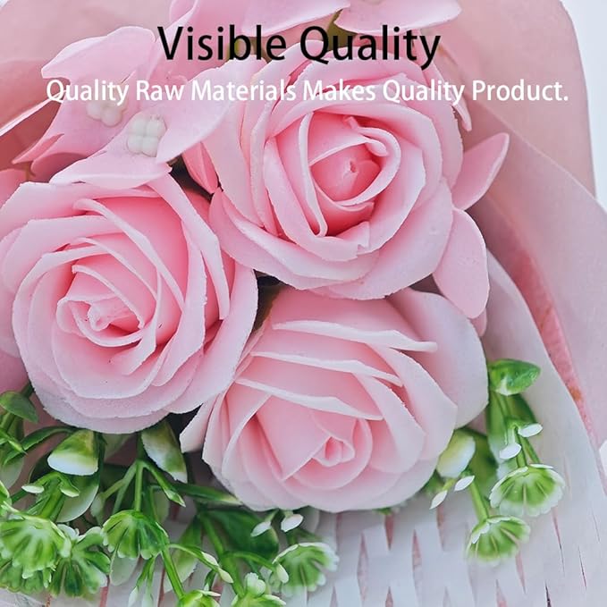 Mini Car Vent Clip Air Freshener, Aesthetic Floral Soap Rose Bouquet Diffuser Decor, Reusable Essential Oil Aroma Pad, Cute Car Accessories Gift for Women (Style I)
