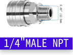 Stainless Steel 1/4" Quick Connect Fittings-Pressure Washer Accessories,Quick Release Couplers for Power Washers, Leak-Proof&Corrosion Resistant, 5000 PSI Pressure Washer Adapters (2-Pack)