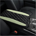 Car Center Console Cushion Pad, 12.6 × 7.48 Inches Waterproof Car Armrest Seat Box Cover, PU Leather Armrest Cover Protector for Most Vehicle, Universal Car Interior Accessories (Green)
