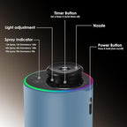 Waterless Essential Oil Diffuser with 8 Color LED Night Light, 3 Mist Levels & Timers, Portable Rechargeable Aromatherapy Diffuser for Home Car Room Studio Office, Black Metal (Blue)