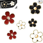 OBTANIM 6 PCS Car Air Vent Clips Colorful Daisy Flower Car Air Freshener Clip Air Conditioning Outlet Clip for Car Interior Decoration Accessories (White, Black, Red, 2 Size)