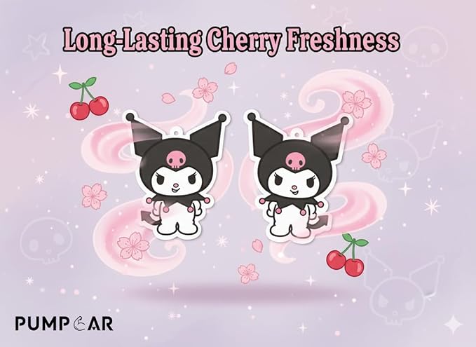 PumpCar 2 pieces cute cat double-sided hanging cartoon cherry-scented funny car air freshener Cool hanging for rearview mirror Car Interior Accessories Gifts