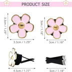 6pcs Car Air Freshener Perfume Clip, Daisy Flower Car Decoration Automotive Dashboard Outlet Air Vent Clip Decor Charm Interior Accessories for Girls Women(3 cm, 3.3 cm, Black, Pink, White)
