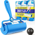 PetLovers 6.3" Large Lint Roller for Pet Hair Extra Sticky 360 Sheets, Ideal for Pet Hair Removal from Furniture & Clothes, Dog and Cat Lint Remover 4 Pack