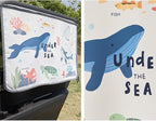 Magnetic Car Sun Shade Curtain for Side Window – Sun Blocker and UV Protector for Baby, Kids, and Pets – Universal Fit with Built-in Magnets for Steel-Framed Door (Sea Friends)