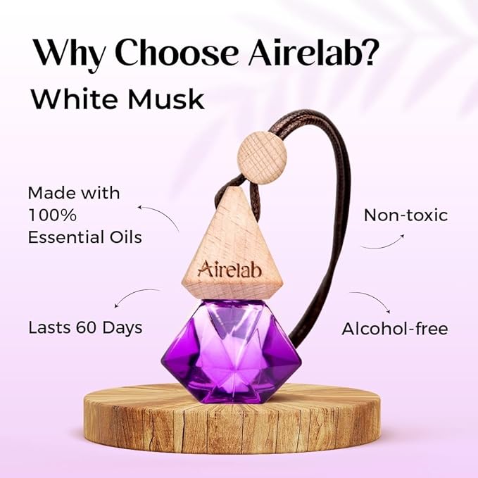 Car Air Freshener 8ml | Perfume Style Freshener Inspired by Baccarat rouge 540 Fragrance | Natural Essential Oil Glass Bottle with Wooden Diffuser | Lasts Up to 60 Days