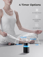 Waterless Diffuser for Essential Oil: Mini Battery Scent Diffuser for Room&Home&Car with 9 Colors LED Light - Aroma Cool Mist Machine Charcoal Black