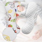 Baby Travel Pillow, Upgrade U-Shape Infant Pillow for Car Seat Pushchair and Stroller, Soft Comfortable Sleep Cushion for Kids Newborn and Toddler -StrawberryWhite