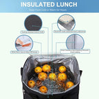 Iknoe Large Cooler Bag Collapsible 24 Can Insulated Bags Leakproof Lunch Cooler Tote with Multi-Pockets for Adult Insulated Thermal Bag for Beach, Picnic, Office Work (New Black)
