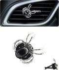 Spider Air Vent Clip,Gothic Car Air Freshener,Black Car Decor for Teens Women,Refillable Essential Oils and Perfume Diffuser
