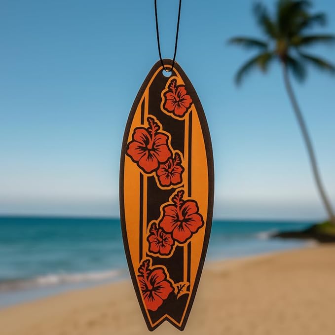 Outdoor Adventure Car Air Freshener 4 Pack Scented With Premium Oils By Fresh Fresheners (Surfboard)