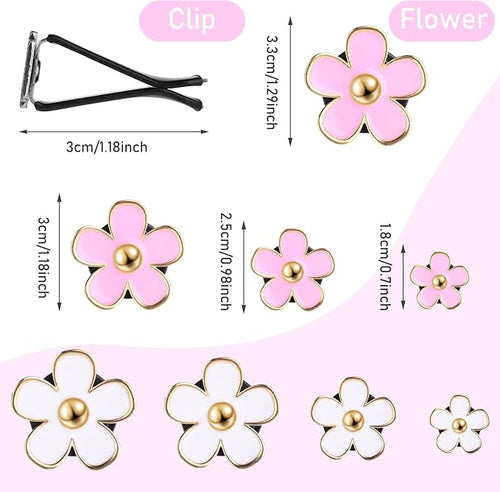 8PCS Daisy Flower Air Freshener Vent Clips - Cute Car Accessories for Women & Girls - Pink & White
