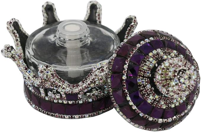 Crystal Crown Car Fragrance Diffuser,Perfume Bottle Holder Ornament Interior Decoration Car Home Office Air Freshener Perfume Diffuser Decor (Purple)