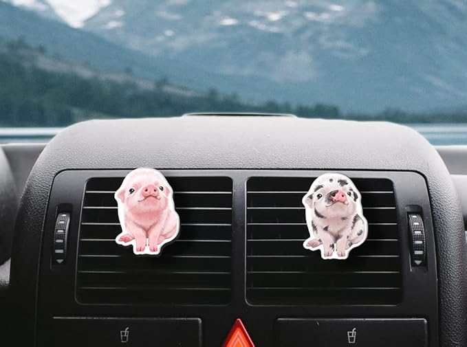 WIRESTER Fresh Scented Car Air Freshener Vent Clip, Decorative Accessories, Interior Decoration for Cars - Cute Animals, Nursery Animals, Chickens, Birds