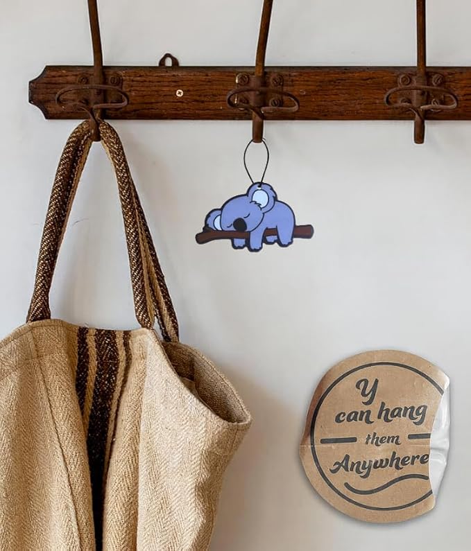 Fresh Fresheners Cute and Funny Lazy Koala Car Air Freshener 4 Pack Scented with Premium Oils