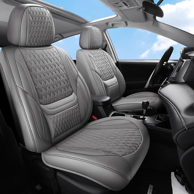 Car Seat Covers Full Set Custom Fit for Chevrolet/Chevy Trax 2015-2026 - Premium Faux Leather with Lumbar Support | Breathable, Waterproof, Anti-Slip, Durable (Gray,Full Set)