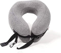 Neck Pillow Sleep Kit - 100% Memory Foam Travel Pillow, Compact Carry Bag, U-Shaped Airplane Car Flight Pillow, Breathable and Comfortable 360-Degree Head Support (Color : Gray)