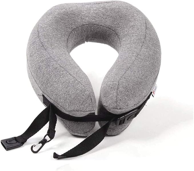 Neck Pillow Sleep Kit - 100% Memory Foam Travel Pillow, Compact Carry Bag, U-Shaped Airplane Car Flight Pillow, Breathable and Comfortable 360-Degree Head Support