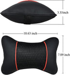 Car Neck Pillow 2 PCS,Universal Soft Breathable Leather Car Neck Pillow Comfortable Head Neck Rest Support Cervical Pillow for Travel Car Seat Driving & Home
