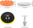 Car Buffer Pads 6 Inch Buffing Polishing Pads, 11 Pcs Drill Buffing Kit, Auto Polisher Pads Car Foam Drill for Automotive Polishing, Waxing, Sanding, Sealing Glaze