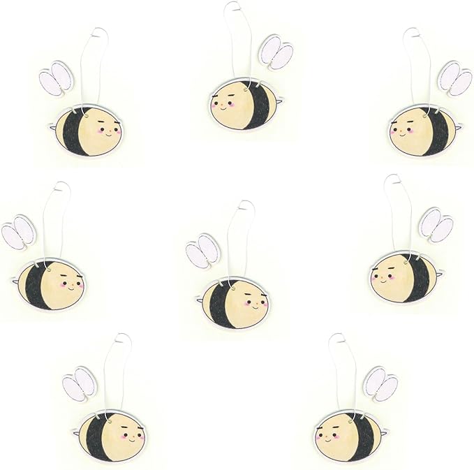 Generic A&D Hanging Air Freshener for Car, Home, Office, Bathroom | 8 Pack | Multiple Designs & Scents (Bikini Tree|Heart|Fish|Bee|Waterdrop|Sock|Golf Ball|Bikini Butterfly) (Bee (Lavender))