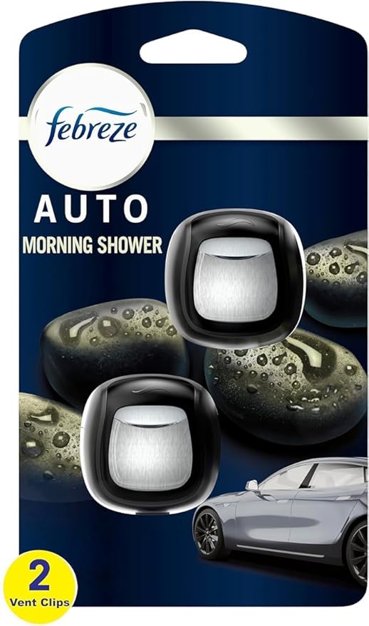 Generic Febreze Car Air Freshener Vent Clips - 2 Clips - 0.07 Fl Oz (Morning Shower)