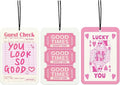 Preppy Pink Car Air Freshener, Girly Cute Car Accessories Decor for Women, Preppy Retro Pink Gift for Cars, Lucky You Inspristional Gifts for Women Girls Her 3 Pack