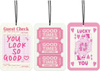 Preppy Pink Car Air Freshener, Girly Cute Car Accessories Decor for Women, Preppy Retro Pink Gift for Cars, Lucky You Inspristional Gifts for Women Girls Her 3 Pack