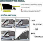 Car Front Window Sun Shade - 2 Pack Breathable Mesh Side Window Shade Sunshade UV Protection for Driver Family Pet on Front seat, Curtain with Two Holes to See Rearview Mirror, Size M