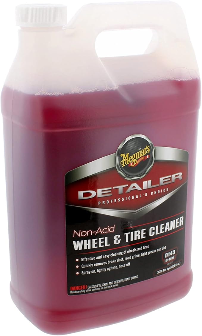 Meguiar's D14301 Non Acid Tire and Wheel Cleaner, Pre-Diluted, No Mixing Required Car Wheel Cleaner - 1 Gallon Wheel Cleaner 128 Fl Oz