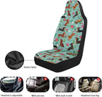 BIGCARJOB Dachshund Car Seat Cover Set for Women Cute Auto Interior Accessories Vehicle Bucket Seat Pad Auto Front Seat Protectors Fit Most Vehicle Cars Sedan
