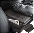 zipelo Car Armrest Cushion, Carbon Fiber Leather Auto Center Console Pad, Memory Foam Armrest Box with Storage Bag, Hand Rest Pillow with Organizer Pockets, Universal Fit for Most Vehicles (Coffee)