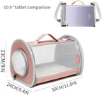 Guinea Pig Carrier Travel Small Animal Carrier Bag Lizard Bird Rabbit Carrier Cage Squirrel Breathable Bag Portable Travel Hamster Small Pet Hangbag (Large, Pink)