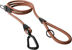 PawsPassion Rope Dog Leash 6 FT, 2-in-1 Heavy Duty Dog Leash with Seat Belt Buckle, Tangle Free 360ｰ Swivel Aviation Aluminum Carabiner, All Metal Hardware, Alloy O-Ring (Canyon Red)