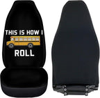 Car Seat Covers Set of 2 Breathable Universal Car Front Seat Protector Elastic Fabrics Cover Easy to Install Car Accessories for Most Cars Auto SUV Sedan Truck, This is How I Roll