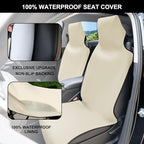 INFANZIA Premium Waterproof Seat Cover Towel Protector Neoprene Universal Fit, Upgraded 100% Washable & Removable Non-Slip Sweat Carseat Towel Covers, Perfect for Gym/Yoga/Workout（Beige,2PCS
