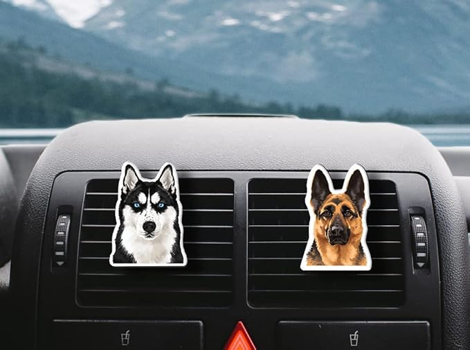 WIRESTER Fresh Scented Car Air Freshener Vent Clip, Decorative Accessories, Interior Decoration for Cars - Dog, Cat, Animal