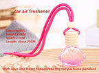 Red Car Air Freshener 8ML Car Perfume Glass Pendant 2PCS with 20ML Spare Natural Perfume Decoration Car Perfume Air Freshener(Lover)