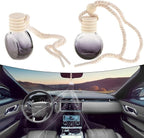 8Pcs,6ml Hanging Car Air Freshener Diffuser, Essential Oil Pendant Perfume Aromatherapy Vials,Thick Oblate-Style Glass Fragrance Container With Wooden Caps & Hanging String,FREE Funnel,Dropper