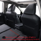 coverdream Custom Seat Covers Compatible with Select Toyota RAV4 LE 2013 2014 2015 2016 2017 2018 Models - Leatherette (Black,Full Set)
