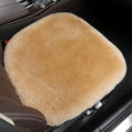 OGLAND Fluffy Genuine Australia Sheepskin Car Seat Cover for Auto Interior Accessories with Soft Fuzzy Wool Eco-Friendly Natural Fur Non-Slip (Honey Beige, Front 20 * 20inchs)
