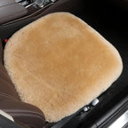 OGLAND Fluffy Genuine Australia Sheepskin Car Seat Cover for Auto Interior Accessories with Soft Fuzzy Wool Eco-Friendly Natural Fur Non-Slip (Honey Beige, Front 20 * 20inchs)