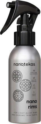 Nano Rim Protectant Spray - Easy to Use Wheel Ceramic Coating Suitable for All Rim Types - 100 ml Brake Dust Repellent for Cars & Motorbikes - Tire Shine Coating w/Self-Cleaning Effect