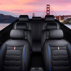 Car Seat Cover 7 Seats for Hyundai Palisade 2020-2025, Durable Wear Resistant Waterproof Sport Seat Cover, Breathable No Odor Premium Leather Vehicle Seat Covers.(Luxury,Black Blue)