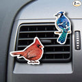 WIRESTER Set of 2 Fresh Scented Car Air Freshener Vent Clip, Decorative Accessories, Interior Decoration for Cars - Animal Red Cardinal Bird (S1) & Blue Jay Bird (S2)