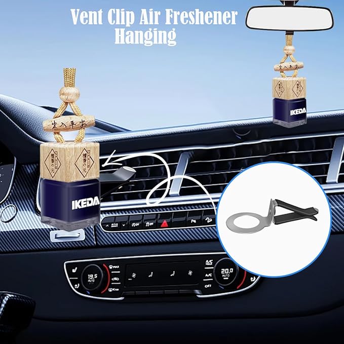 Car Air Freshener | Square Hanging Car Scent with Vent Clip Bottle | Long Lasting Fragrance | Essential Oil Diffuser | Odor Eliminator Deodorizer (Square-New Car)