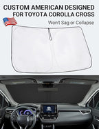 Proadsy Windshield Sun Shade for Toyota Corolla Cross 2022-2025 2026 (Not for Corolla) 4-Layer Foldable Front Window Sunshade Protector Keep Car Cooler
