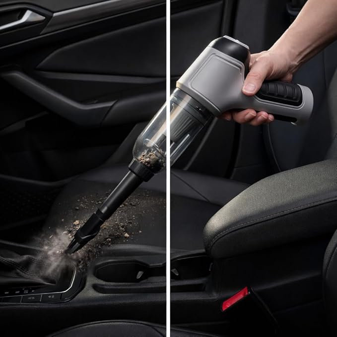 GajetNest Handheld Mini Portable Compact Car Vacuum Cleaner & Blower 3-in-1 with HEPA Filter, Lightweight Design, 25-Minute Running Time, Cordless Rechargeable Crevice Tool - 15000 PA Suction
