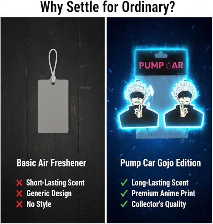 PumpCar 2 pieces Gojo double-sided hanging Japanese anime cherry-scented car air freshener Cool anime hanging for rearview mirror Car Interior Accessories Gifts, purple